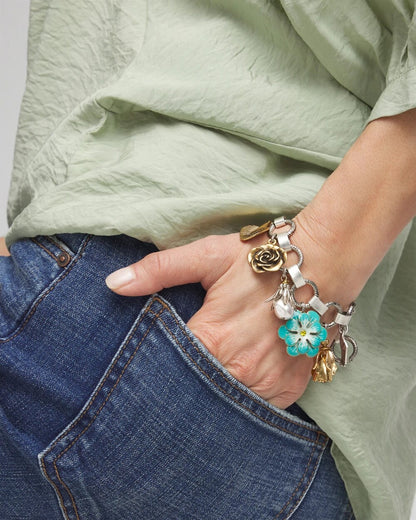 Chico's Spring Flower Charm Bracelet