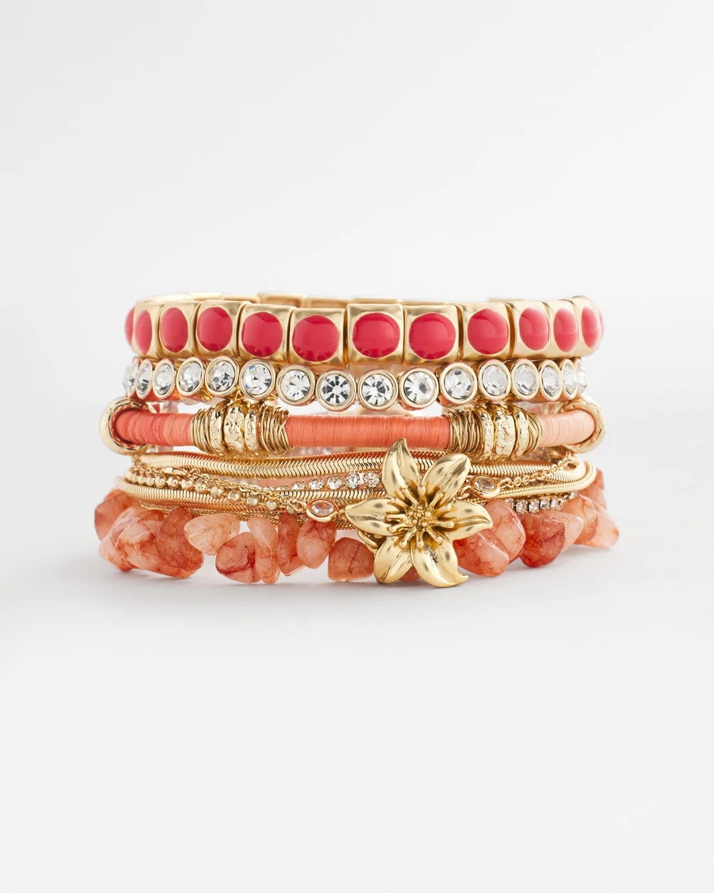 Chico's Aventurine Stone Chips Charm Bracelet