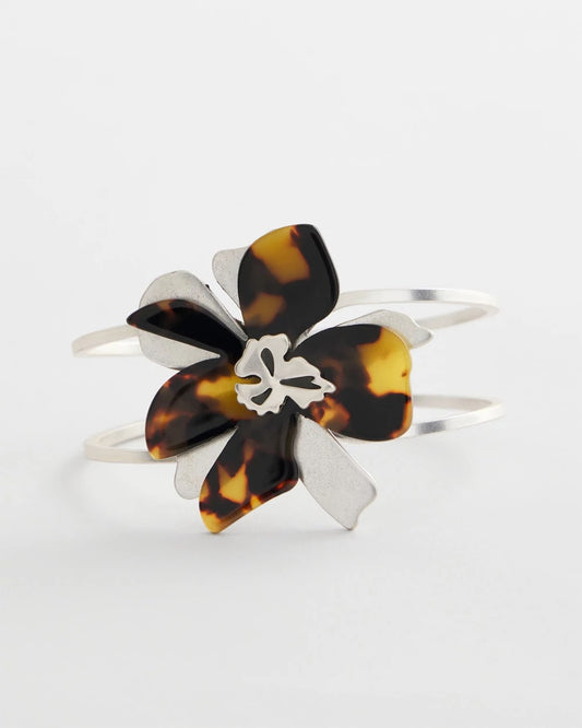 Chico's Tortoise Floral Hinge Bracelet