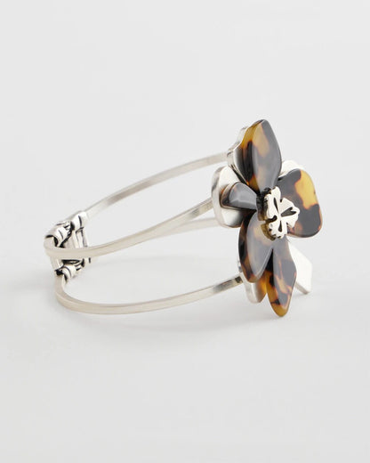 Chico's Tortoise Floral Hinge Bracelet