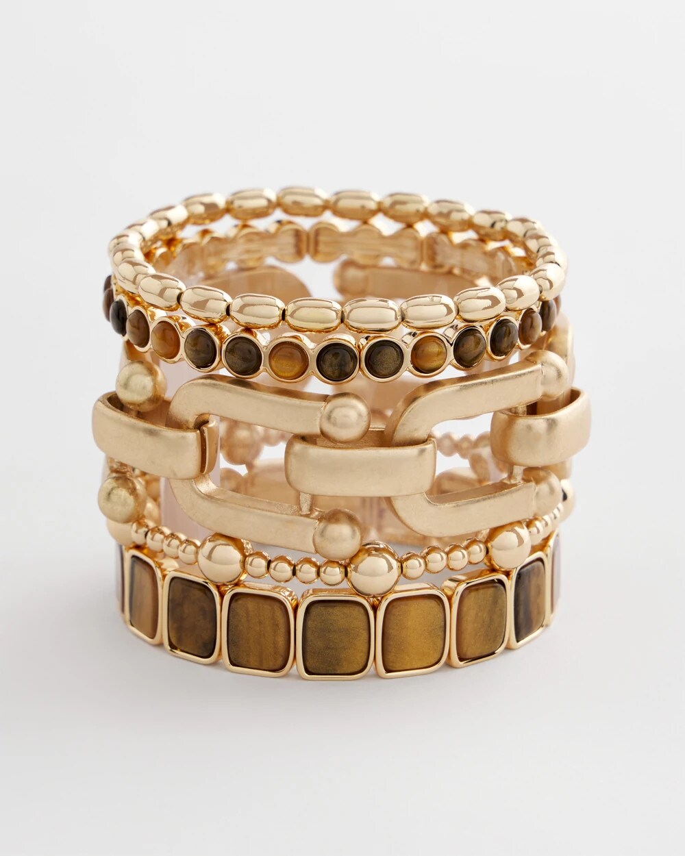 Chico's Neutral Square Stretch Bracelet