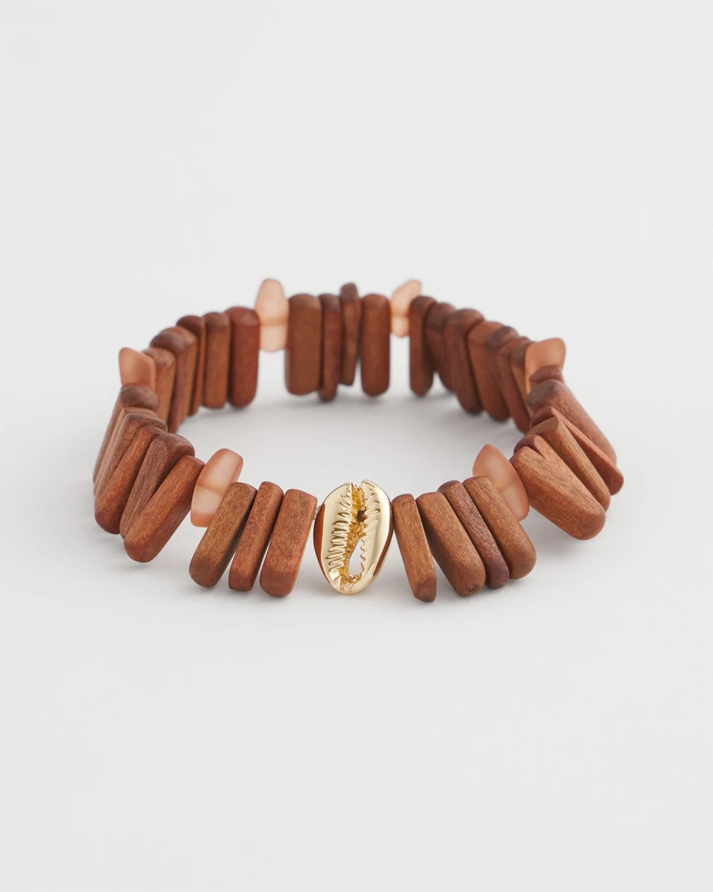 Chico's Walnut-Wood-Motif Stretch Bracelet