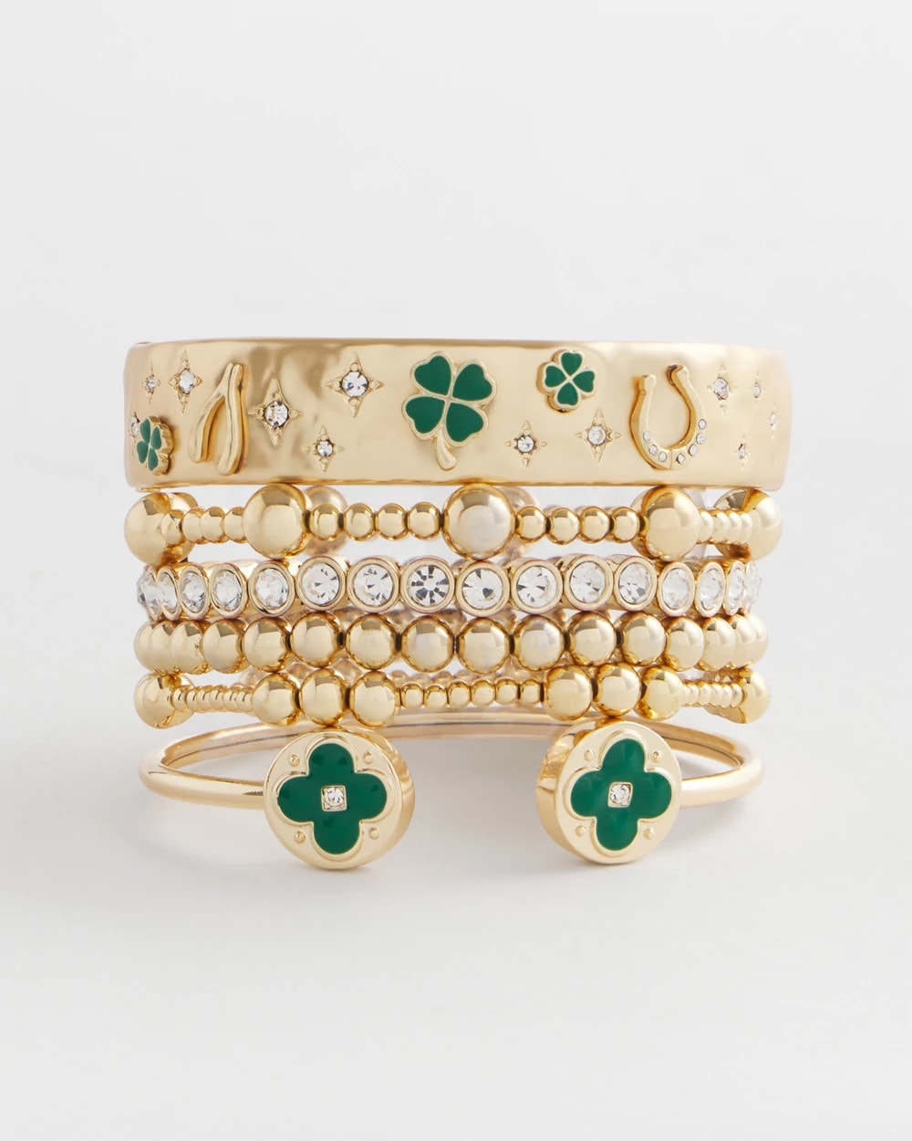 Chico's Four Leaf Clover Flex Cuff Bracelet