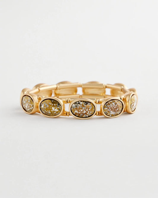 Chico's Large Faceted Gem Stretch Bracelet