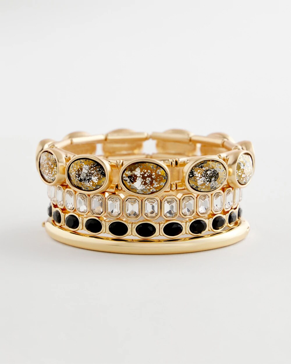 Chico's Large Faceted Gem Stretch Bracelet