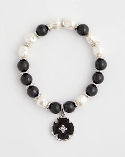 Chico's Beaded Stretch Charm Bracelet