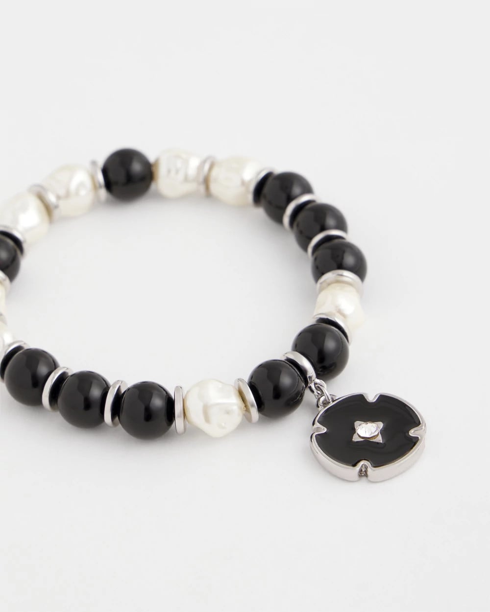Chico's Beaded Stretch Charm Bracelet
