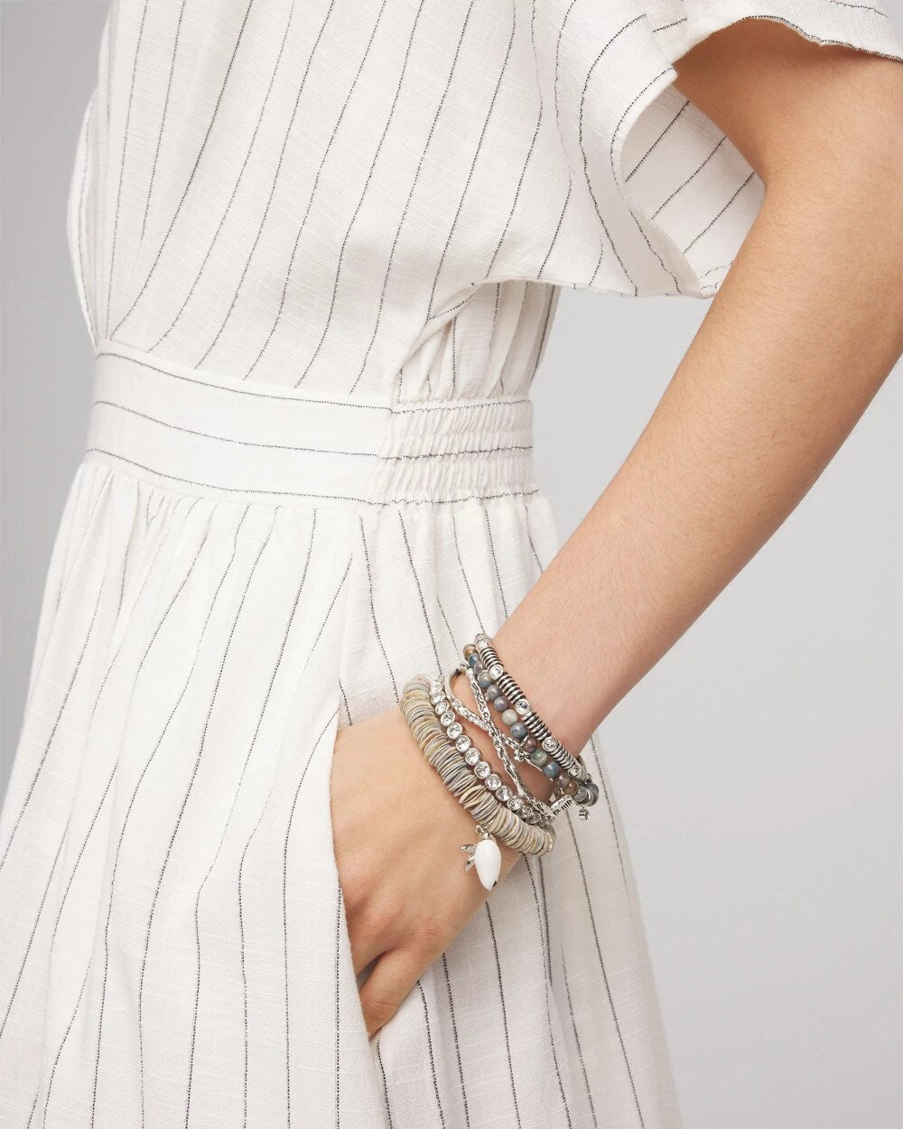 Chico's Agate Stretch Charm Bracelet