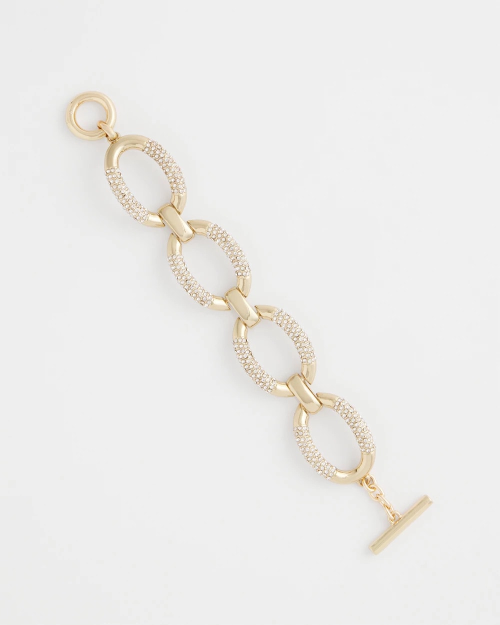 Chico's Large Pave Link Toggle Bracelet