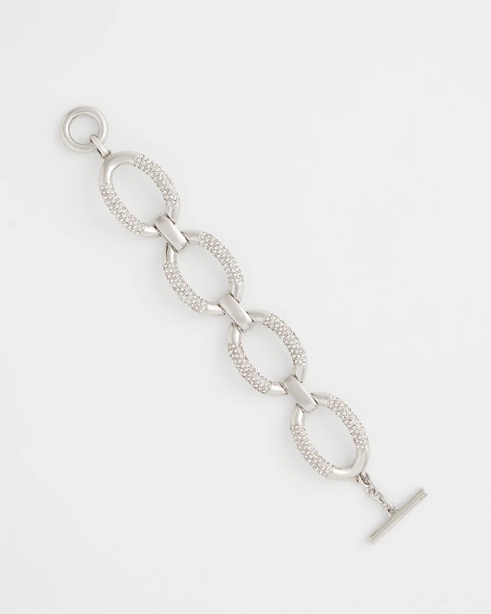 Chico's Large Pave Link Toggle Bracelet