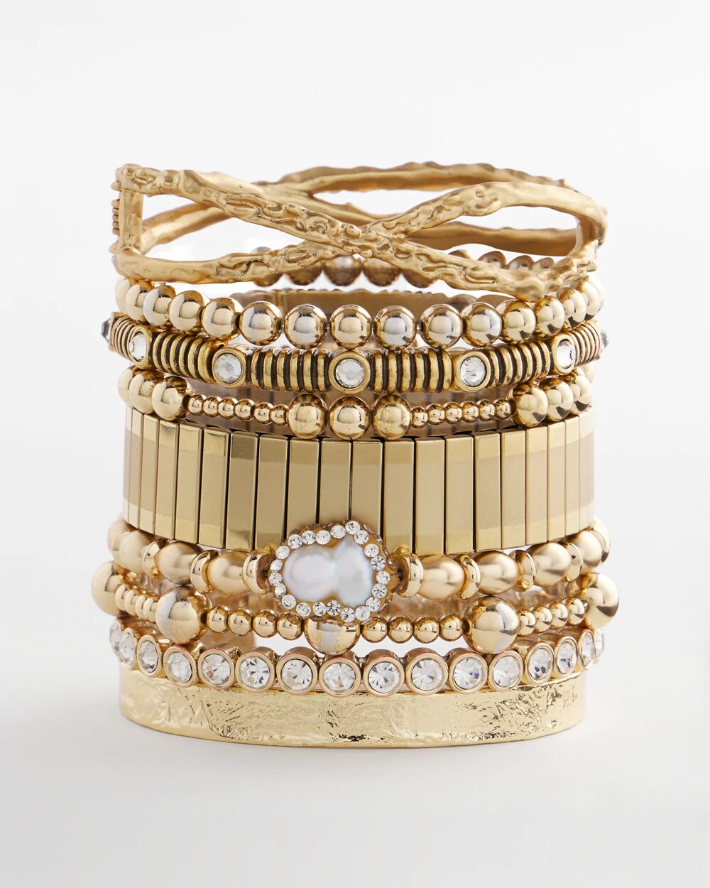 Chico's Goldtone Stretch Watchband Bracelet