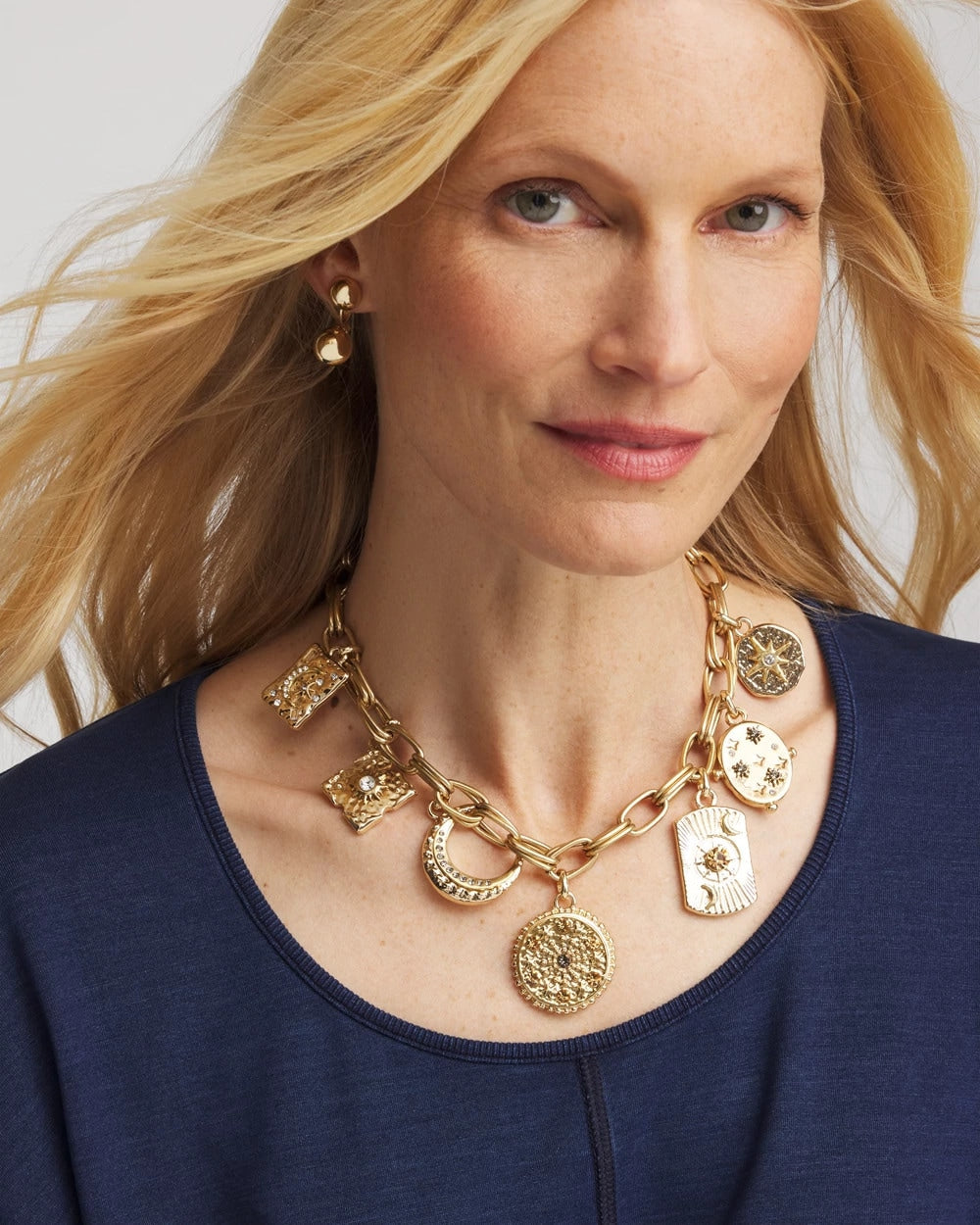 Chico's Gold Celestial Charm Necklace