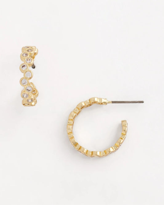 Chico's Goldtone Cubic Zirconia Hoop Earrings