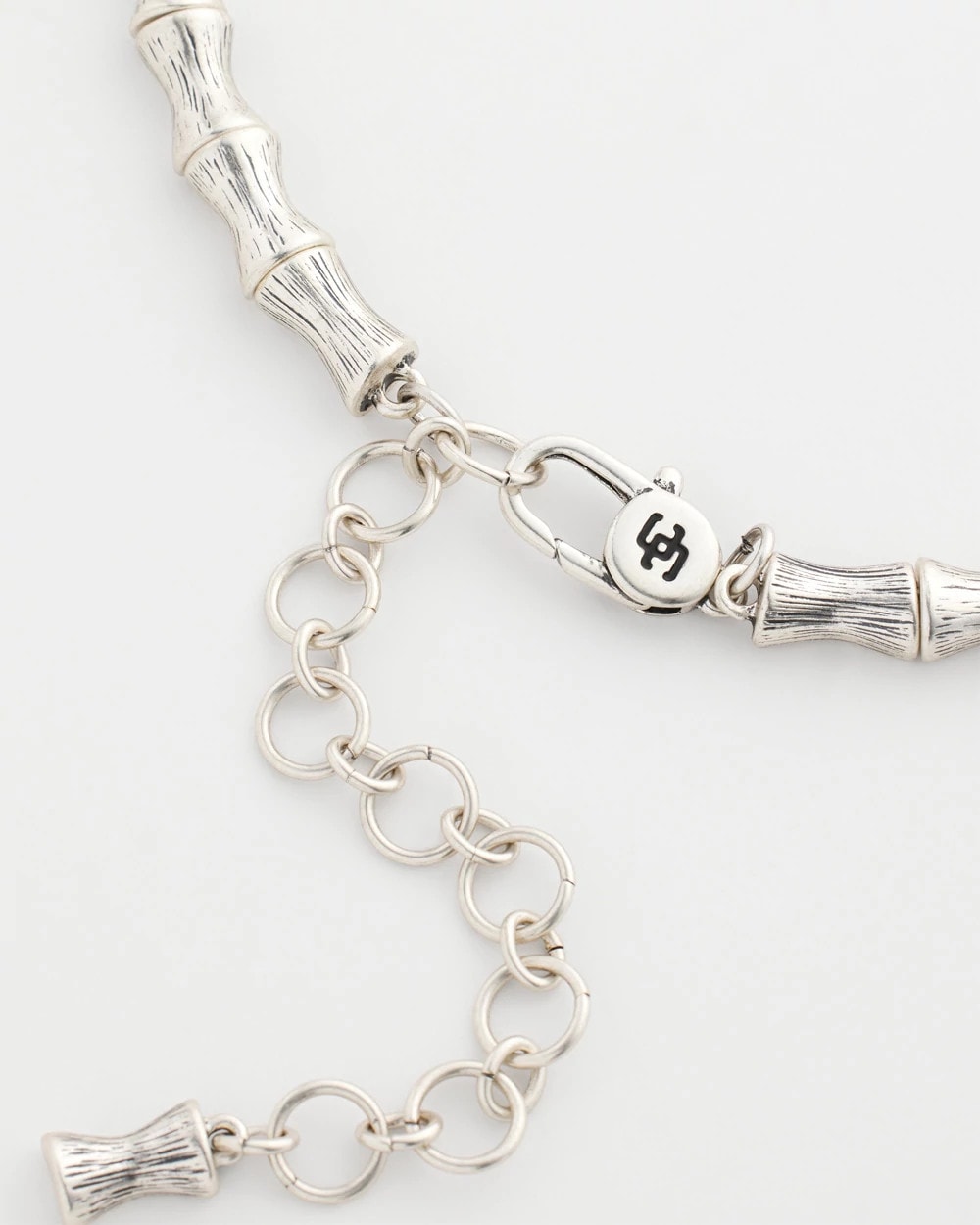 Chico's Silvertone Bamboo Collar Necklace