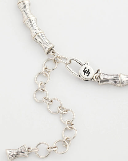 Chico's Silvertone Bamboo Collar Necklace