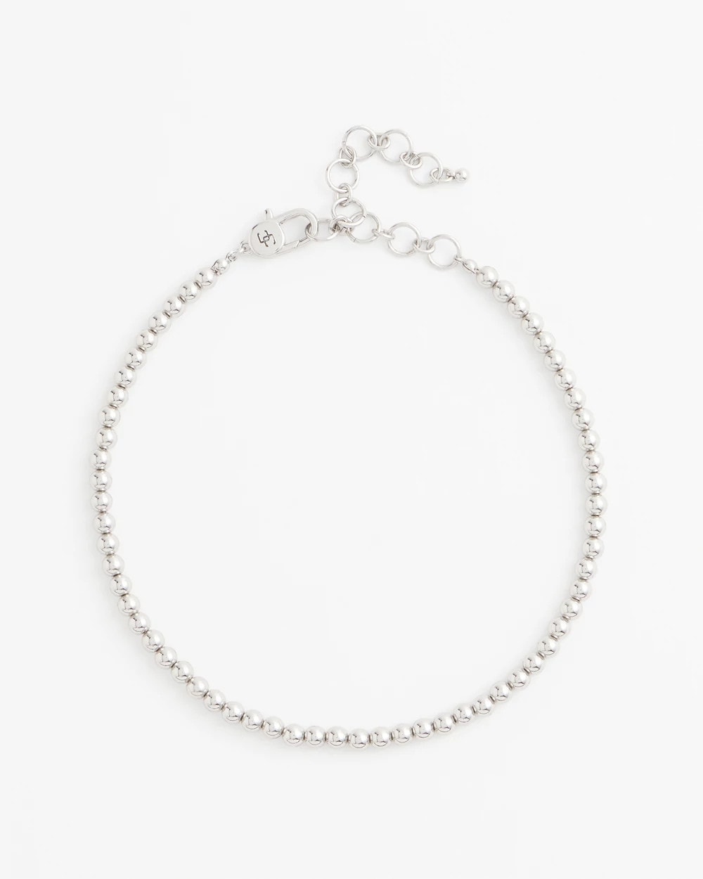 Chico's Silvertone Beaded Necklace