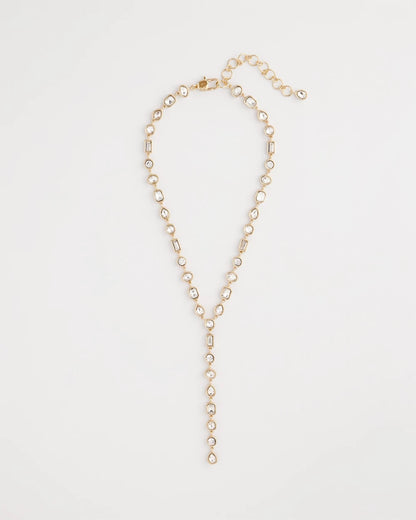 Chico's Bezel Set Goldtone Y-Necklace