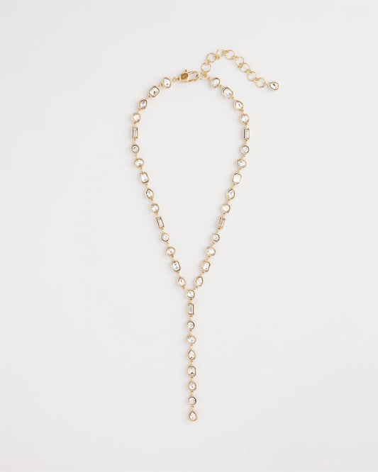 Chico's Bezel Set Goldtone Y-Necklace