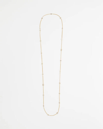 Chico's Fine Crystal Long Chain Necklace