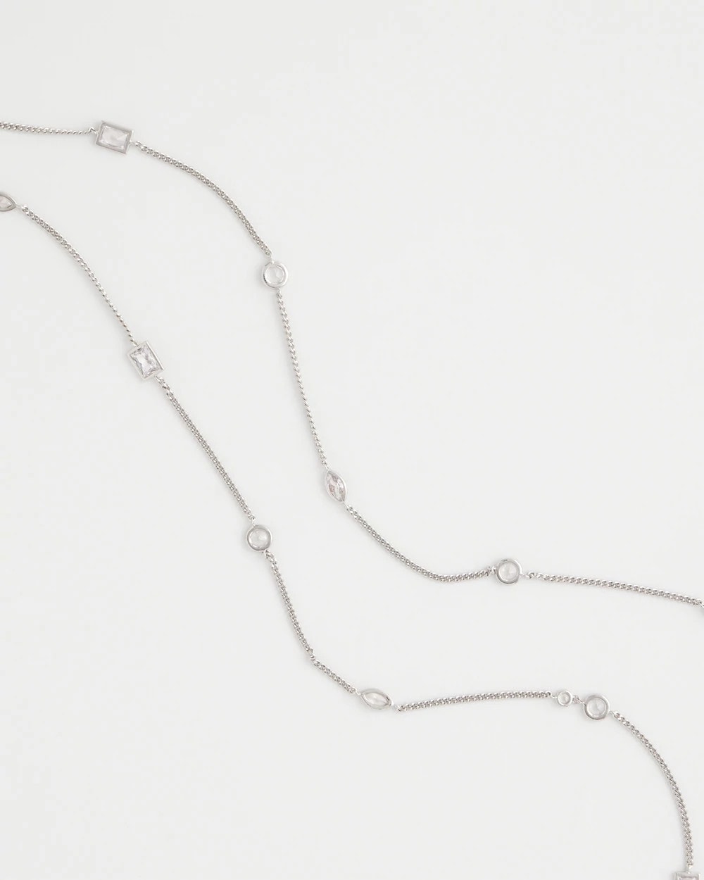 Chico's Fine Crystal Long Chain Necklace