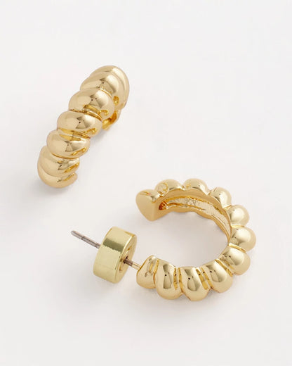Chico's No Droop® Goldtone Twisted Hoop Earrings