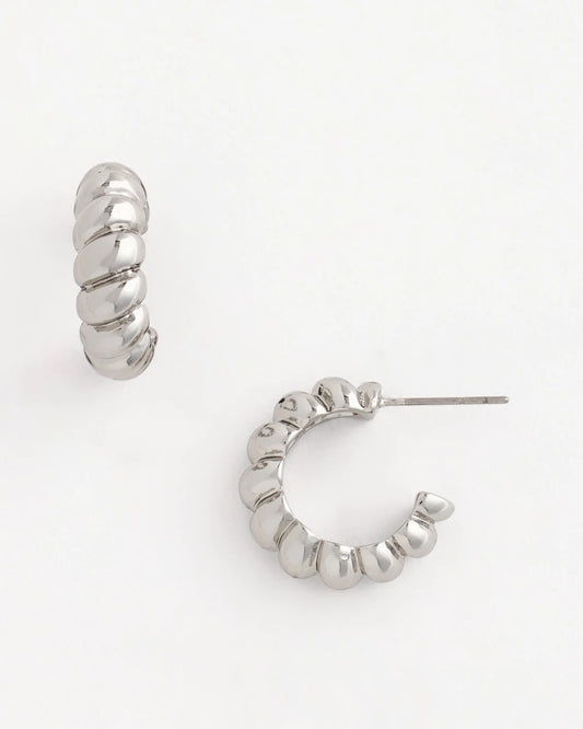 Chico's No Droop® Silvertone Twisted Hoop Earrings