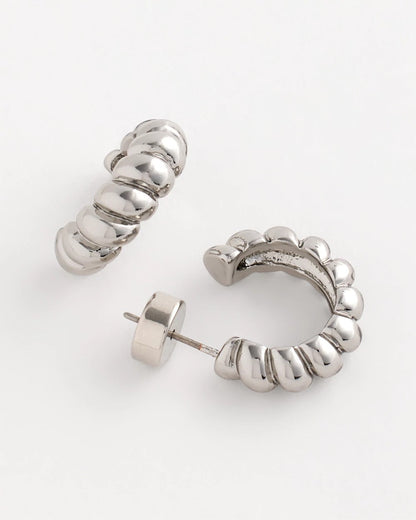 Chico's No Droop® Silvertone Twisted Hoop Earrings