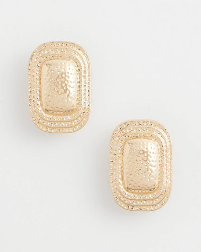 Chico's No Droop® Goldtone Square Clip-On Earrings