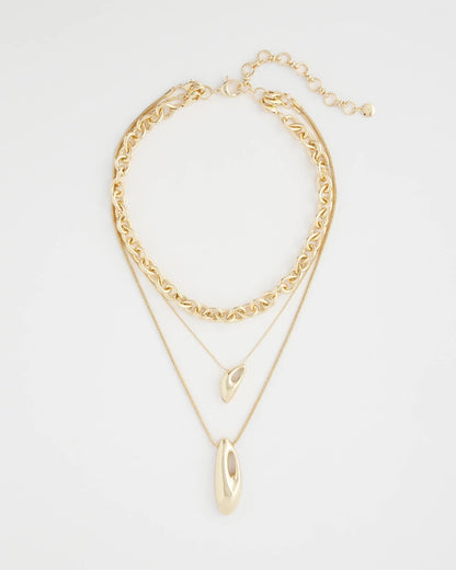 Chico's Convertible Three-Strand Pendant Necklace