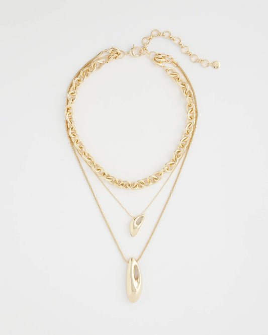 Chico's Convertible Three-Strand Pendant Necklace