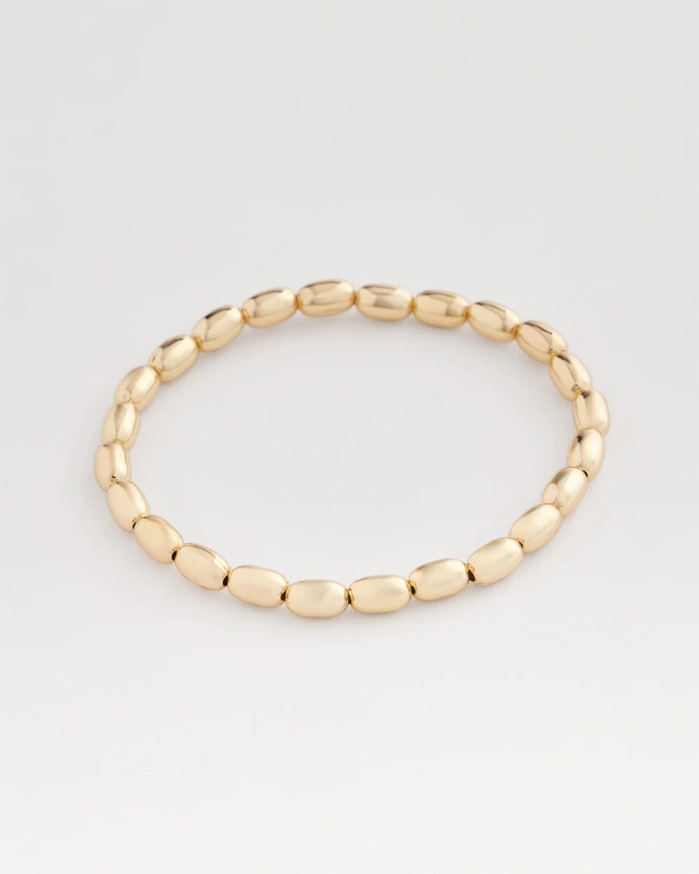 Chico's Goldtone Oval Beaded Stretch Bracelet