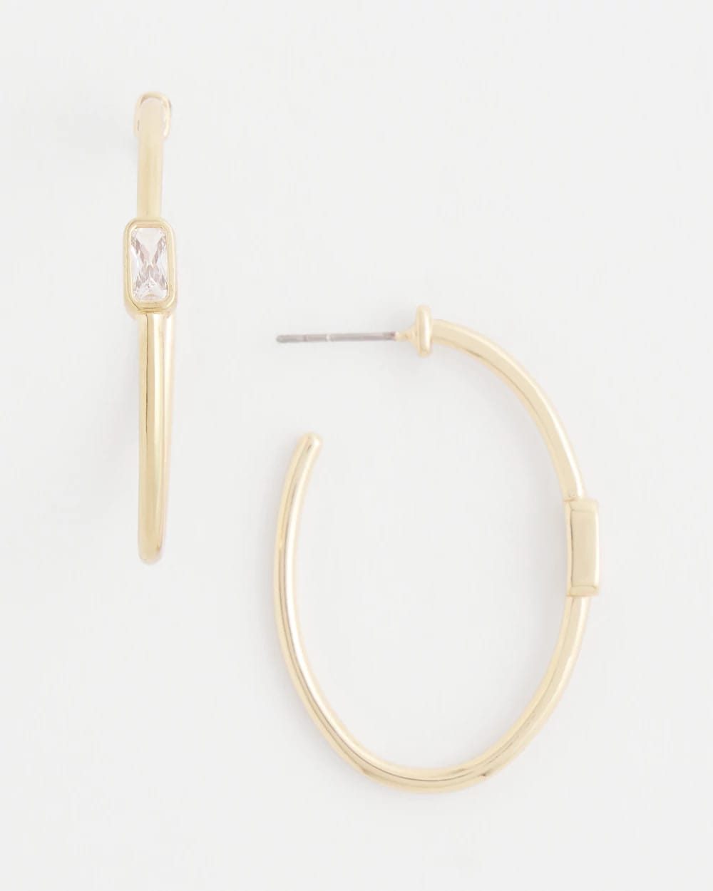 Chico's Gold Oval Hoop Earrings