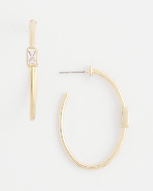 Chico's Gold Oval Hoop Earrings