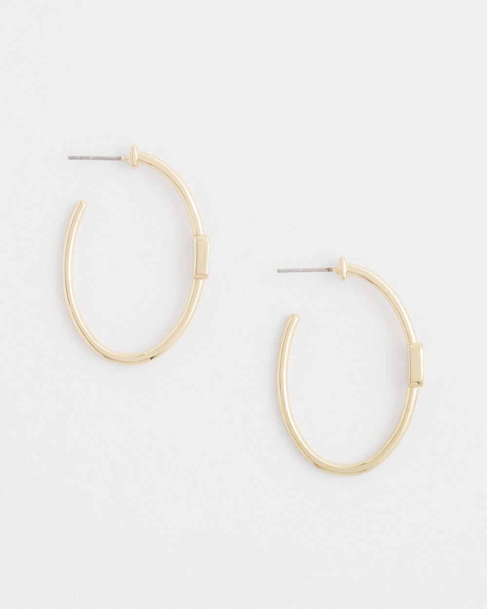 Chico's Gold Oval Hoop Earrings
