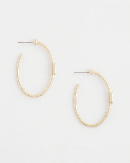 Chico's Gold Oval Hoop Earrings