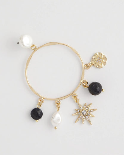 Chico's Starry Night Charm Hoop Earrings