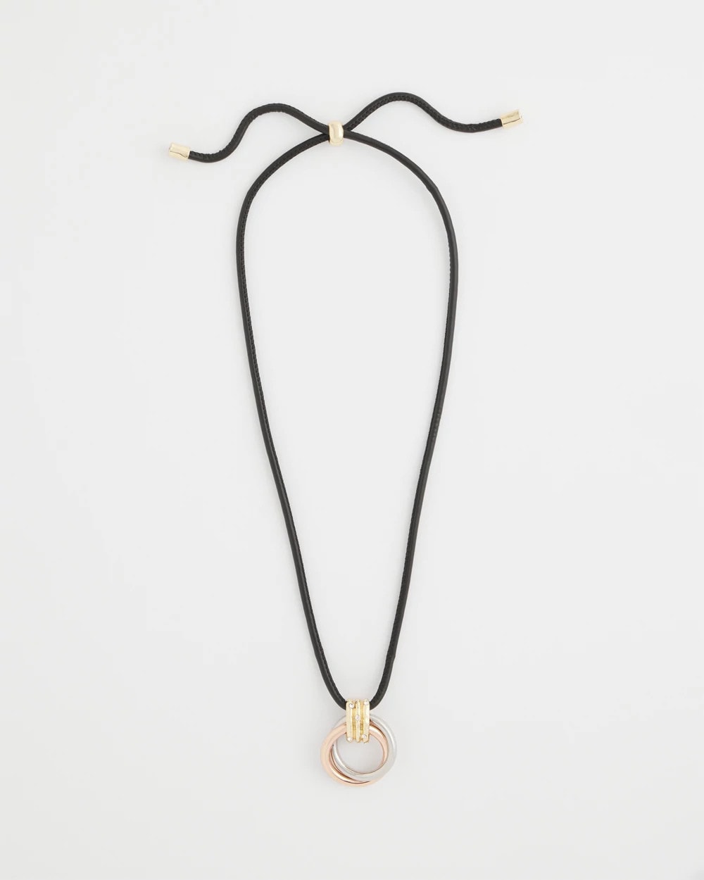 Chico's Adjustable Tri-Tone Pendant Necklace