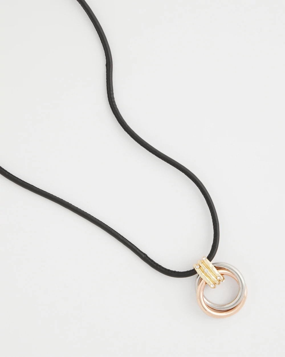 Chico's Adjustable Tri-Tone Pendant Necklace