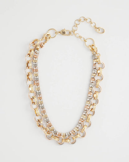 Chico's Convertible Tri-Tone Short Necklace