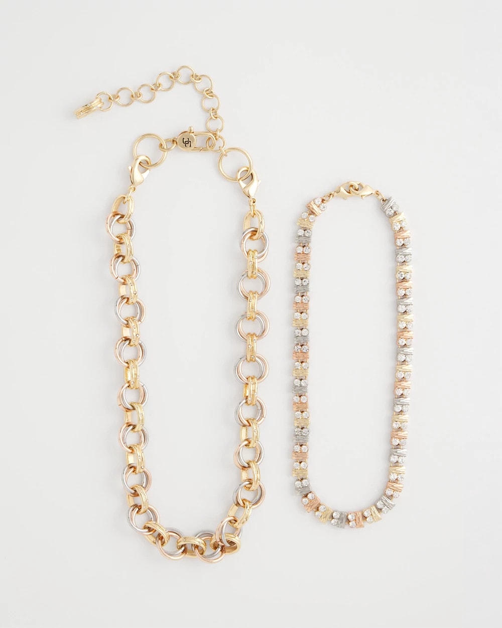 Chico's Convertible Tri-Tone Short Necklace
