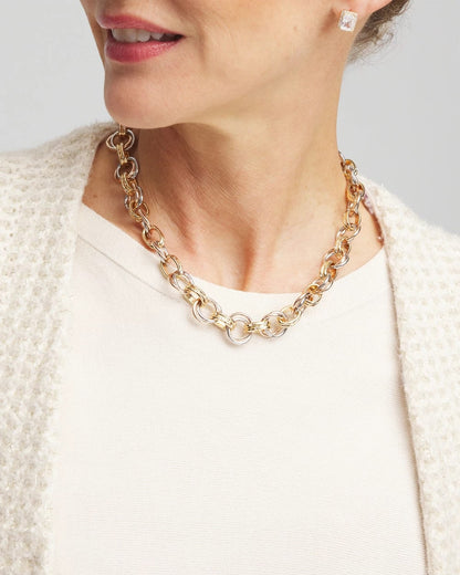 Chico's Convertible Tri-Tone Short Necklace