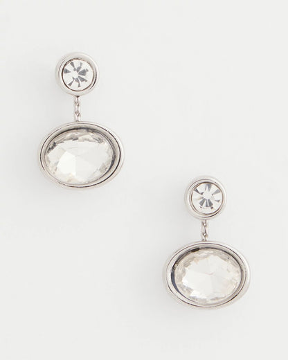 Chico's Silvertone Bezel Stud Earrings