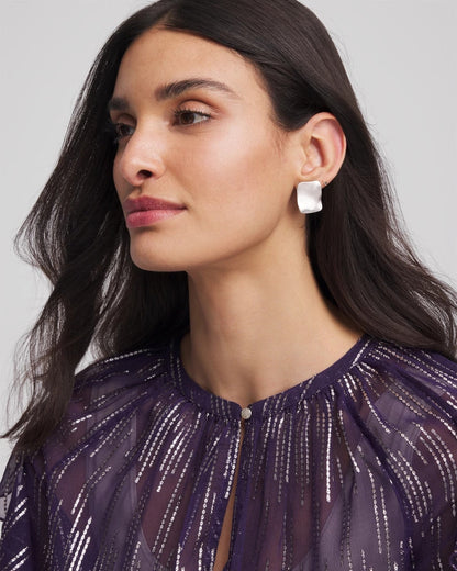 Chico's Square Oversized Stud Earrings