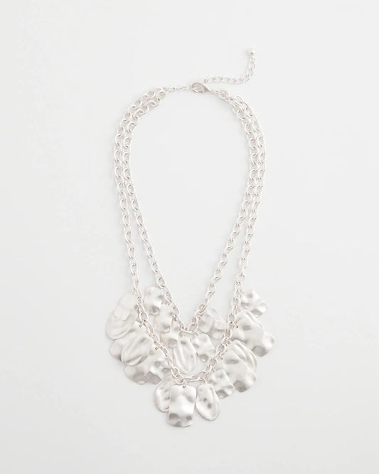 Chico's Double Square Charm Pendant Necklace