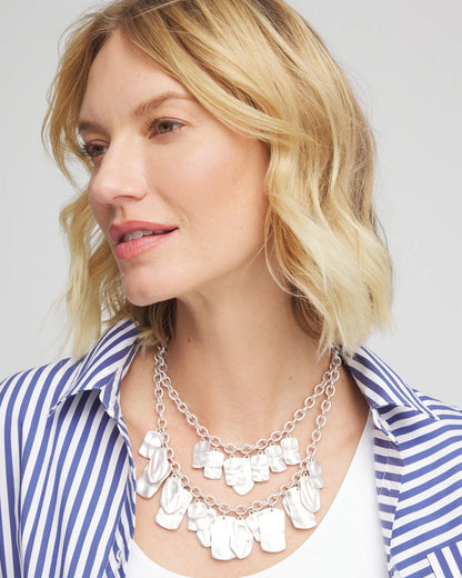 Chico's Double Square Charm Pendant Necklace