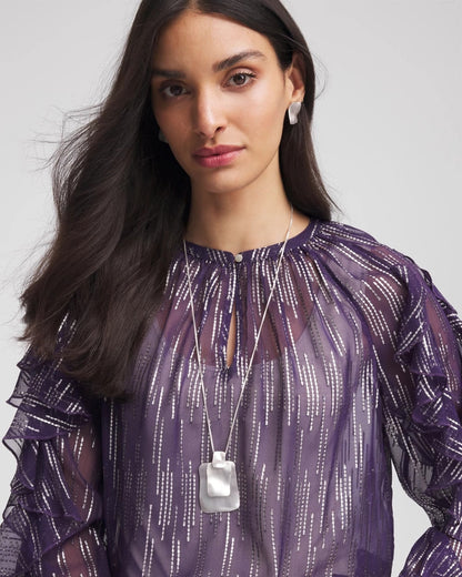 Chico's Adjustable Square Pendant Necklace