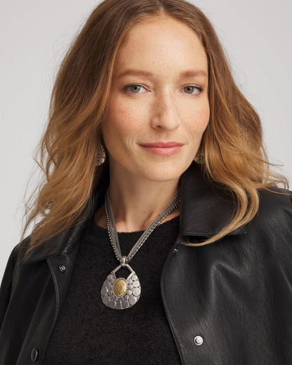 Chico's Island Metal Pendant Necklace