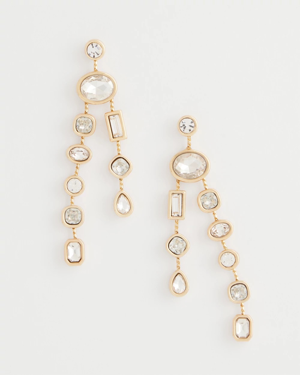 Chico's Bezel Set Linear Goldtone Earrings