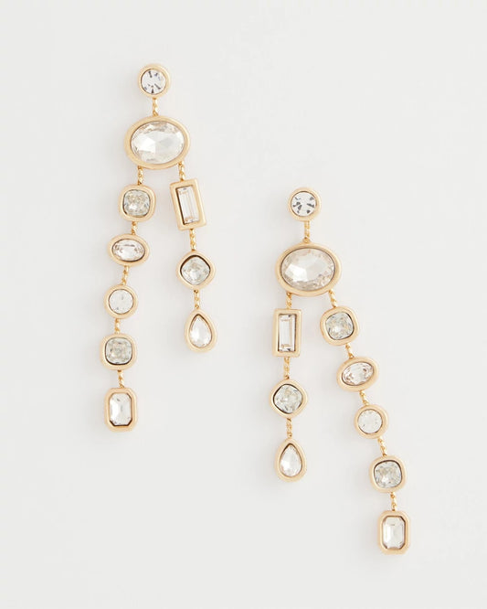 Chico's Bezel Set Linear Goldtone Earrings