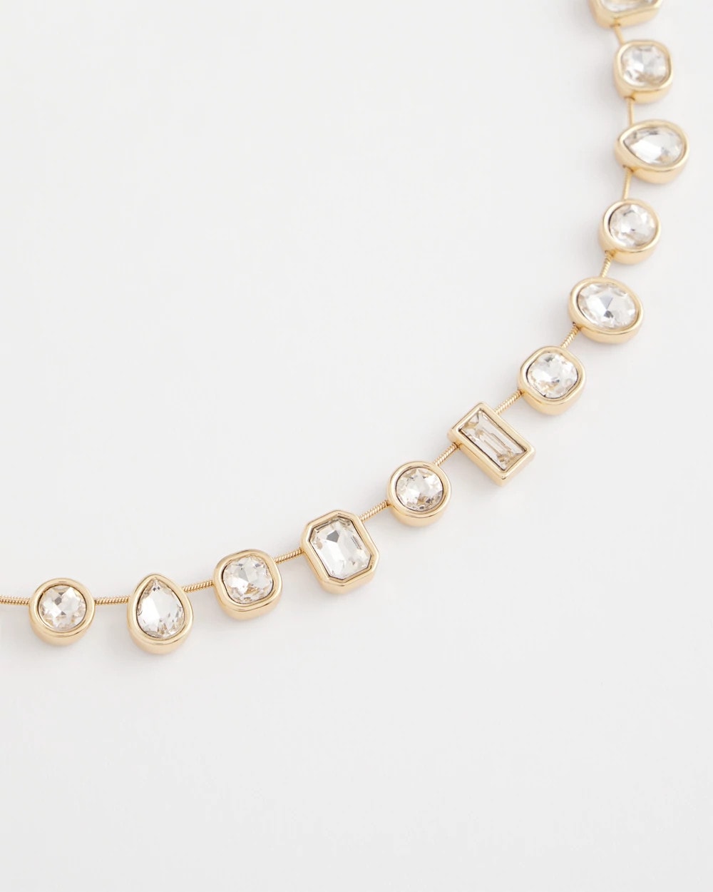 Chico's Bezel Set Short Goldtone Necklace